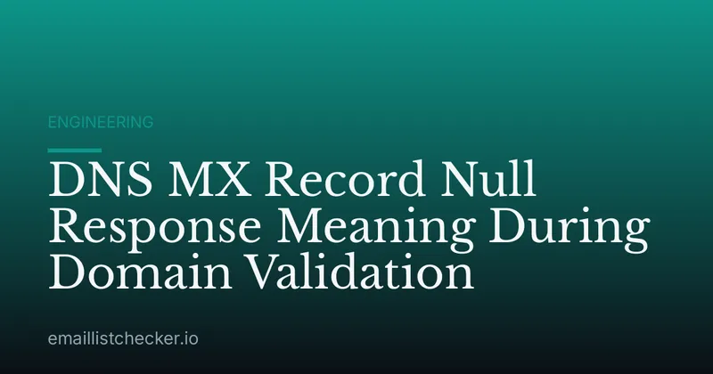 DNS MX Record Null Response Meaning During Domain Validation