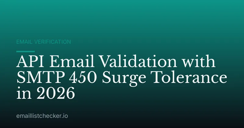 API Email Validation with SMTP 450 Surge Tolerance in 2026