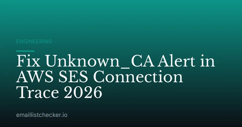 Fix Unknown_CA Alert in AWS SES Connection Trace 2026