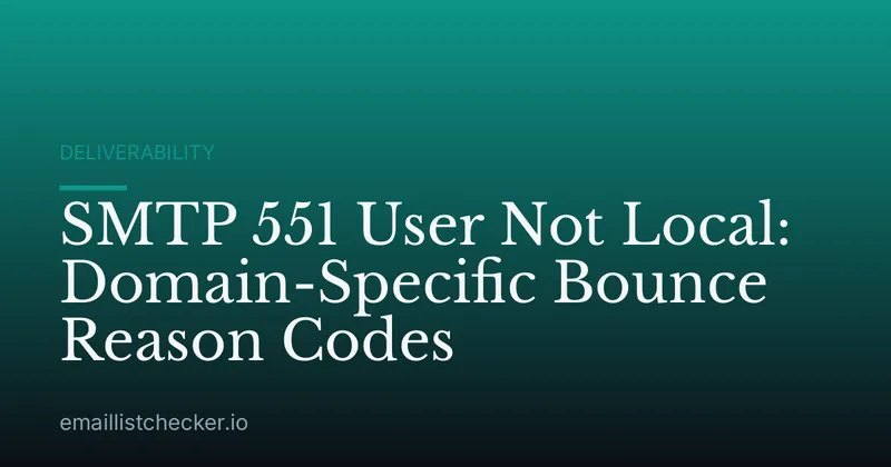 SMTP 551 User Not Local: Domain-Specific Bounce Reason Codes
