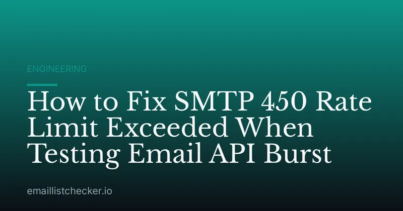 How to Fix SMTP 450 Rate Limit Exceeded When Testing Email API Burst
