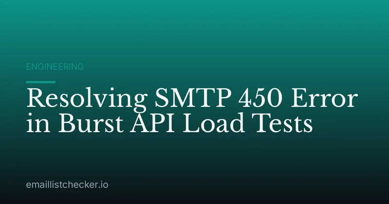 Resolving SMTP 450 Error in Burst API Load Tests