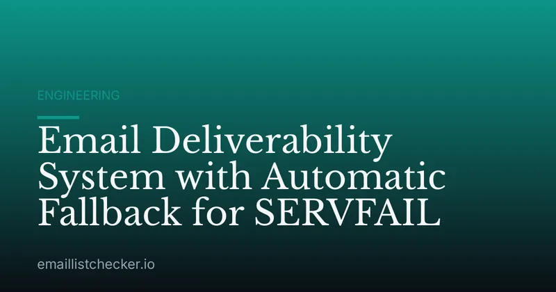 Email Deliverability System with Automatic Fallback for SERVFAIL