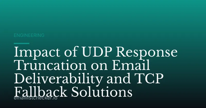 Impact of UDP Response Truncation on Email Deliverability and TCP Fallback Solutions