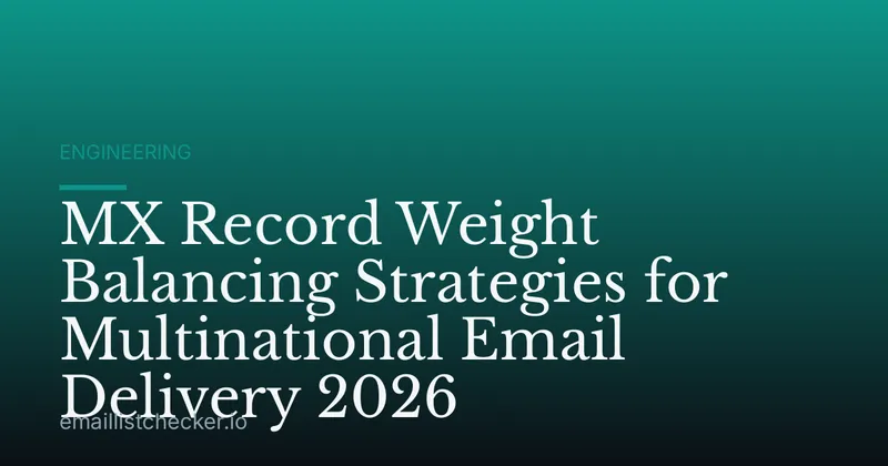 MX Record Weight Balancing Strategies for Multinational Email Delivery 2026