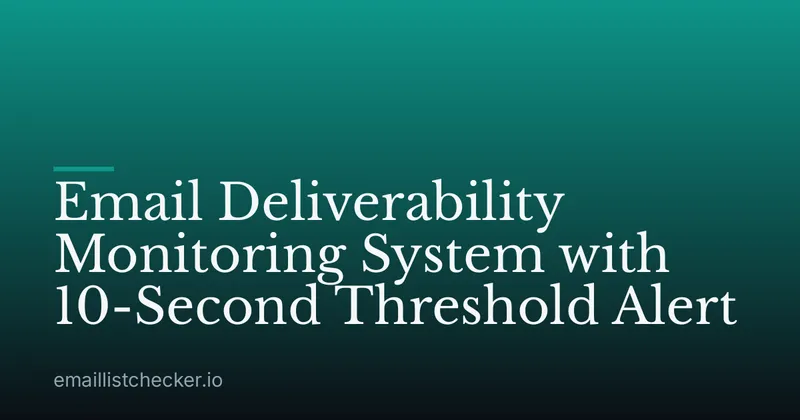 Email Deliverability Monitoring System with 10-Second Threshold Alert