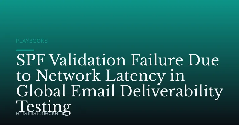 SPF Validation Failure Due to Network Latency in Global Email Deliverability Testing