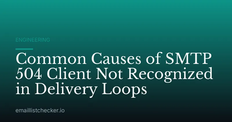 Common Causes of SMTP 504 Client Not Recognized in Delivery Loops