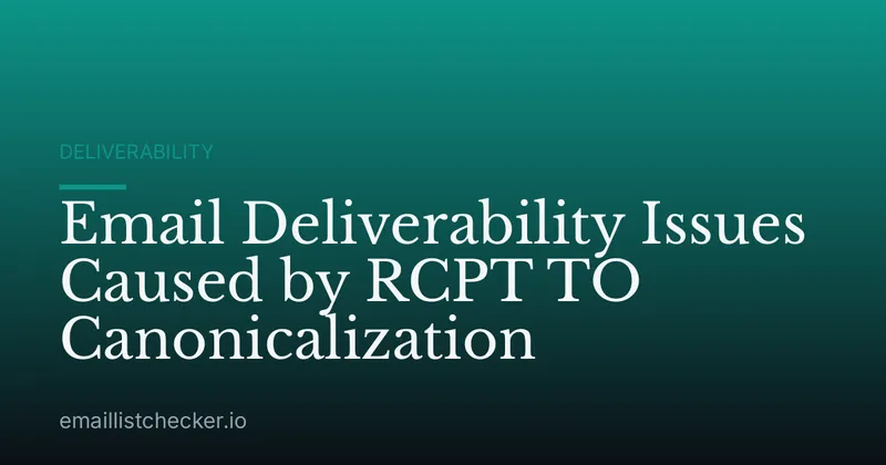 Email Deliverability Issues Caused by RCPT TO Canonicalization