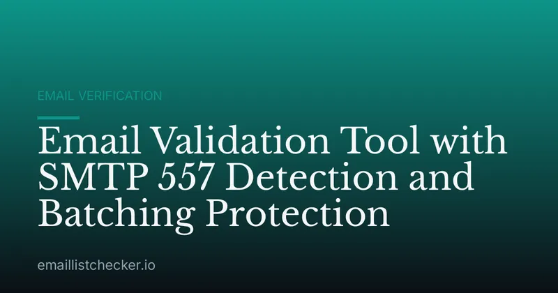 Email Validation Tool with SMTP 557 Detection and Batching Protection