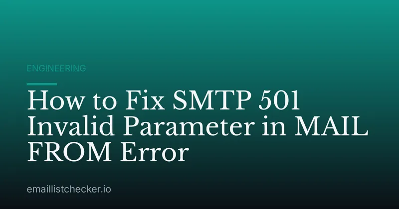 How to Fix SMTP 501 Invalid Parameter in MAIL FROM Error