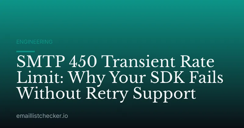 SMTP 450 Transient Rate Limit: Why Your SDK Fails Without Retry Support