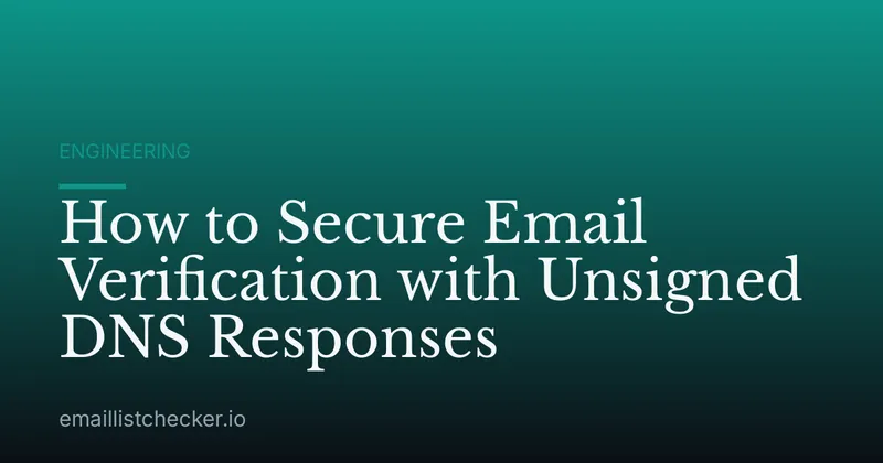 How to Secure Email Verification with Unsigned DNS Responses