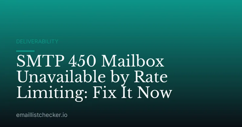 SMTP 450 Mailbox Unavailable by Rate Limiting: Fix It Now