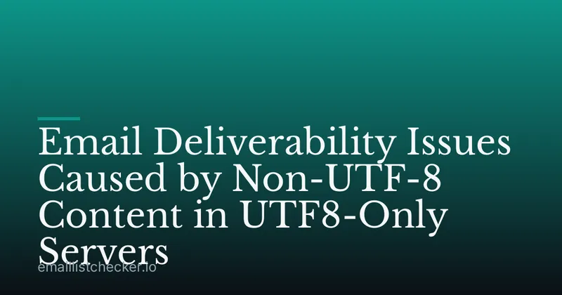 Email Deliverability Issues Caused by Non-UTF-8 Content in UTF8-Only Servers