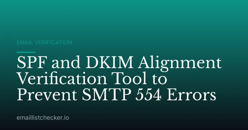 SPF and DKIM Alignment Verification Tool to Prevent SMTP 554 Errors