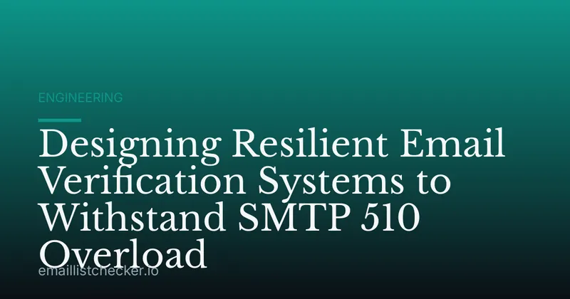 Designing Resilient Email Verification Systems to Withstand SMTP 510 Overload