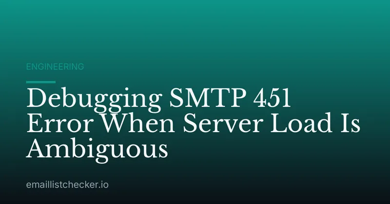 Debugging SMTP 451 Error When Server Load Is Ambiguous