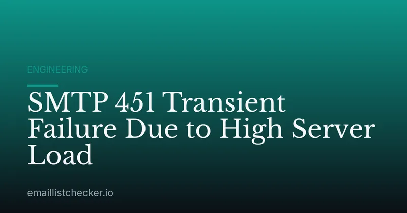 SMTP 451 Transient Failure Due to High Server Load