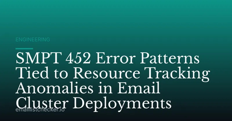 SMPT 452 Error Patterns Tied to Resource Tracking Anomalies in Email Cluster Deployments