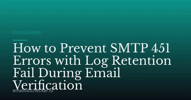 How to Prevent SMTP 451 Errors with Log Retention Fail During Email Verification