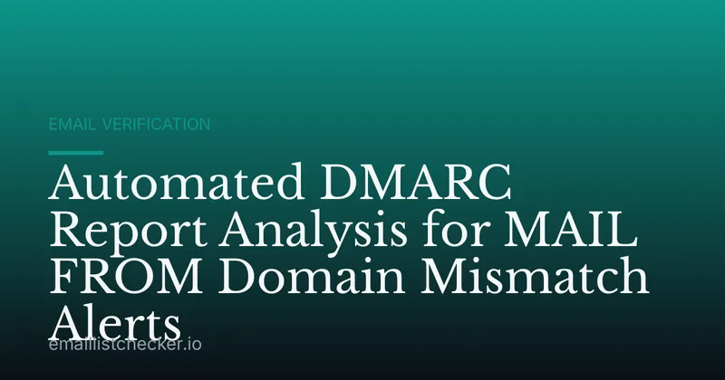 Automated DMARC Report Analysis for MAIL FROM Domain Mismatch Alerts