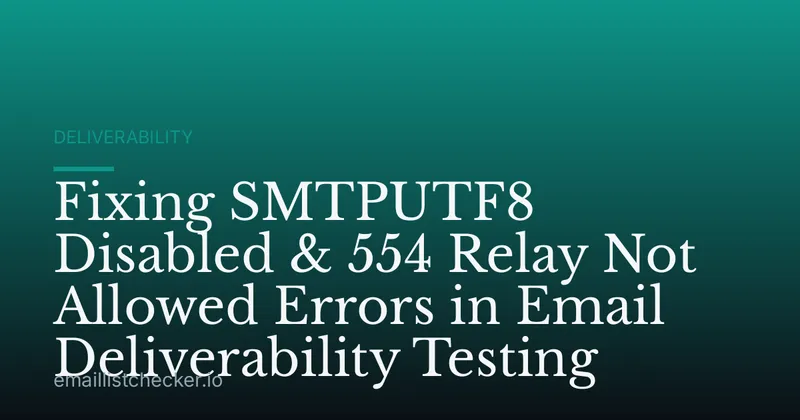 Fixing SMTPUTF8 Disabled & 554 Relay Not Allowed Errors in Email Deliverability Testing