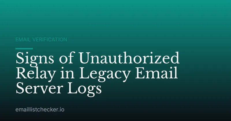 Signs of Unauthorized Relay in Legacy Email Server Logs