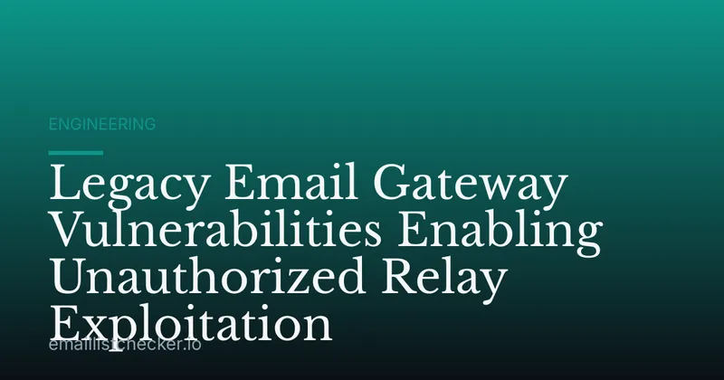 Legacy Email Gateway Vulnerabilities Enabling Unauthorized Relay Exploitation