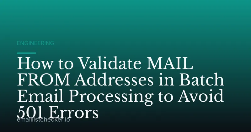 How to Validate MAIL FROM Addresses in Batch Email Processing to Avoid 501 Errors