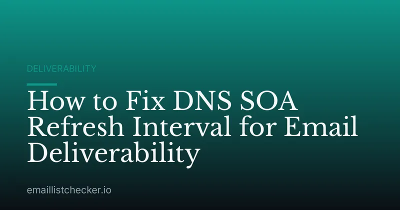 How to Fix DNS SOA Refresh Interval for Email Deliverability