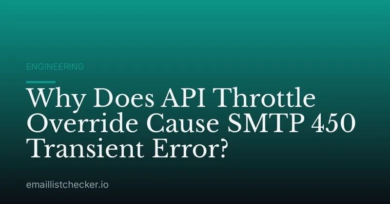 Why Does API Throttle Override Cause SMTP 450 Transient Error?