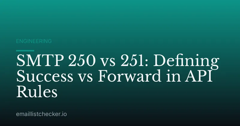 SMTP 250 vs 251: Defining Success vs Forward in API Rules
