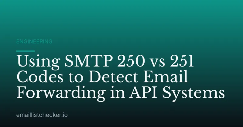 Using SMTP 250 vs 251 Codes to Detect Email Forwarding in API Systems