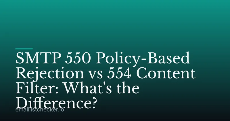 SMTP 550 Policy-Based Rejection vs 554 Content Filter: What's the Difference?