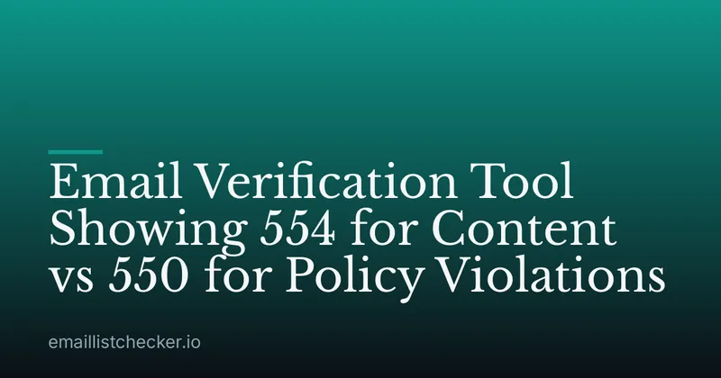 Email Verification Tool Showing 554 for Content vs 550 for Policy Violations