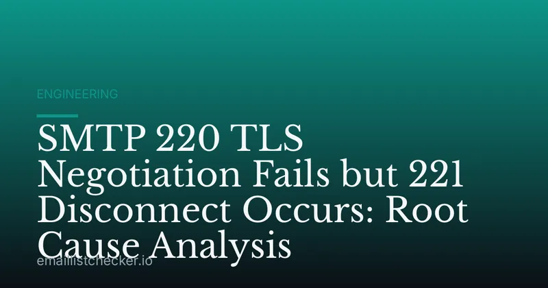 SMTP 220 TLS Negotiation Fails but 221 Disconnect Occurs: Root Cause Analysis
