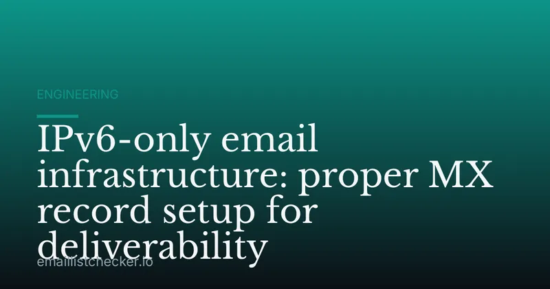 IPv6-only email infrastructure: proper MX record setup for deliverability