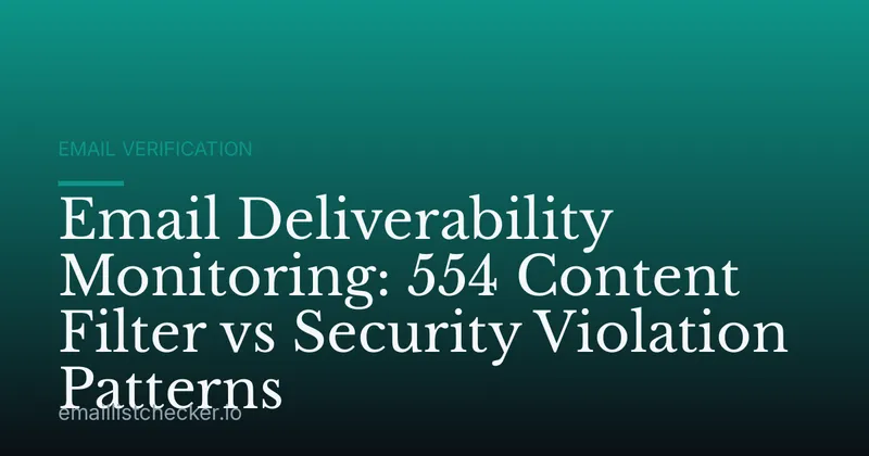 Email Deliverability Monitoring: 554 Content Filter vs Security Violation Patterns