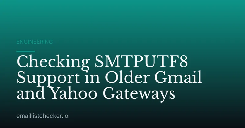 Checking SMTPUTF8 Support in Older Gmail and Yahoo Gateways