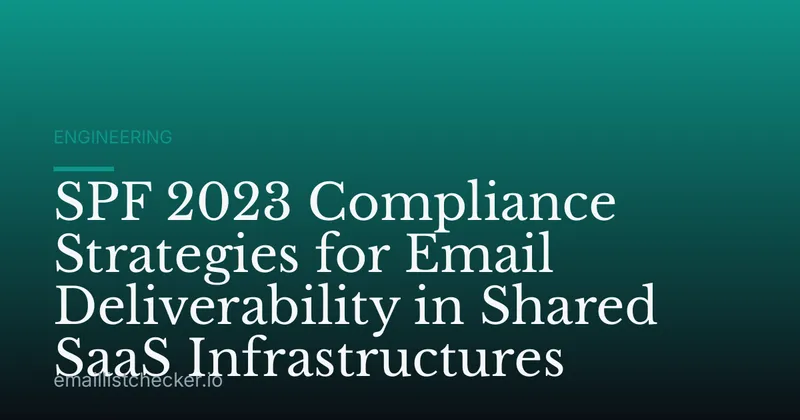 SPF 2023 Compliance Strategies for Email Deliverability in Shared SaaS Infrastructures