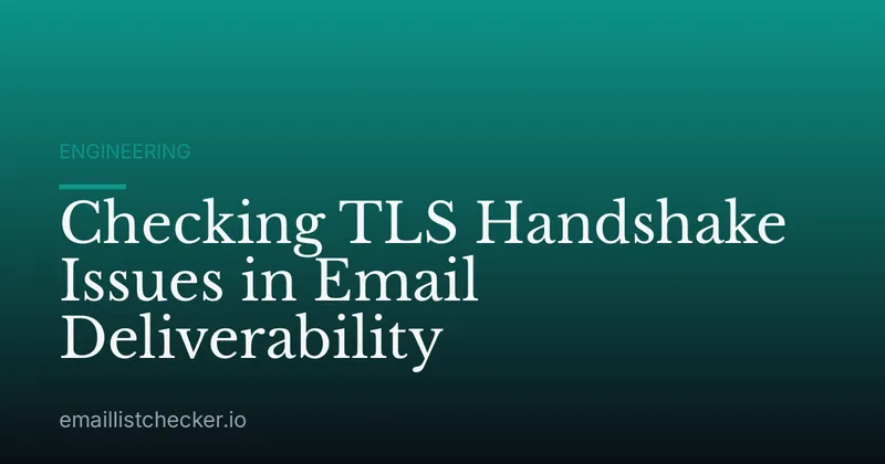 Checking TLS Handshake Issues in Email Deliverability
