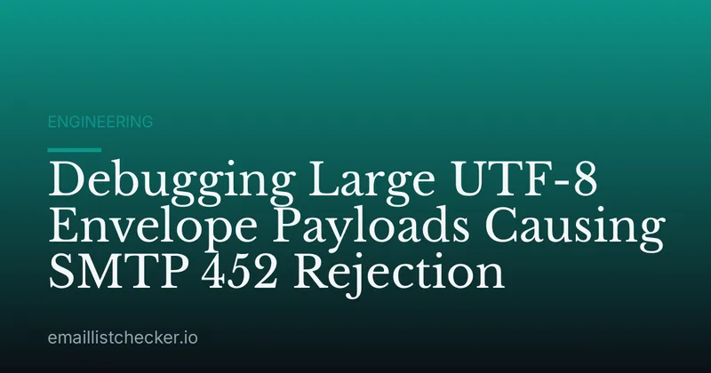 Debugging Large UTF-8 Envelope Payloads Causing SMTP 452 Rejection