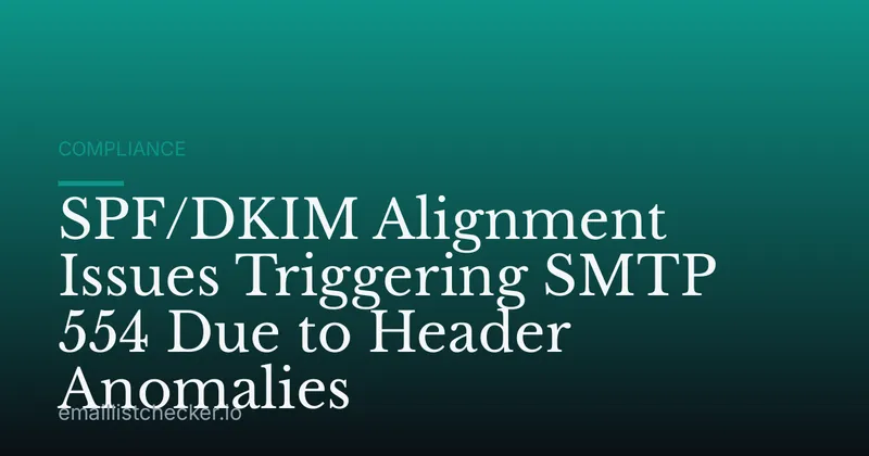 SPF/DKIM Alignment Issues Triggering SMTP 554 Due to Header Anomalies