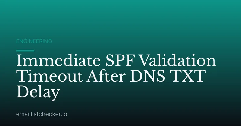 Immediate SPF Validation Timeout After DNS TXT Delay