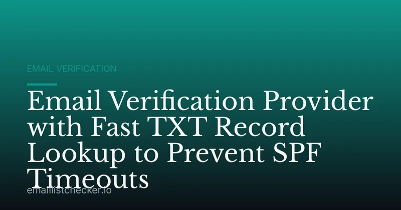 Email Verification Provider with Fast TXT Record Lookup to Prevent SPF Timeouts