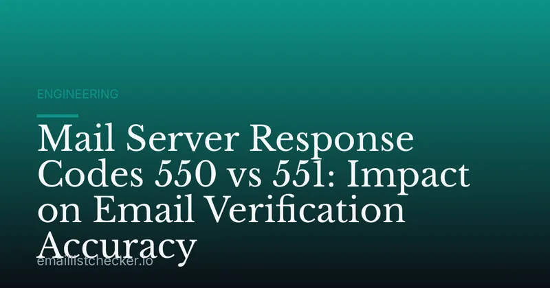 Mail Server Response Codes 550 vs 551: Impact on Email Verification Accuracy