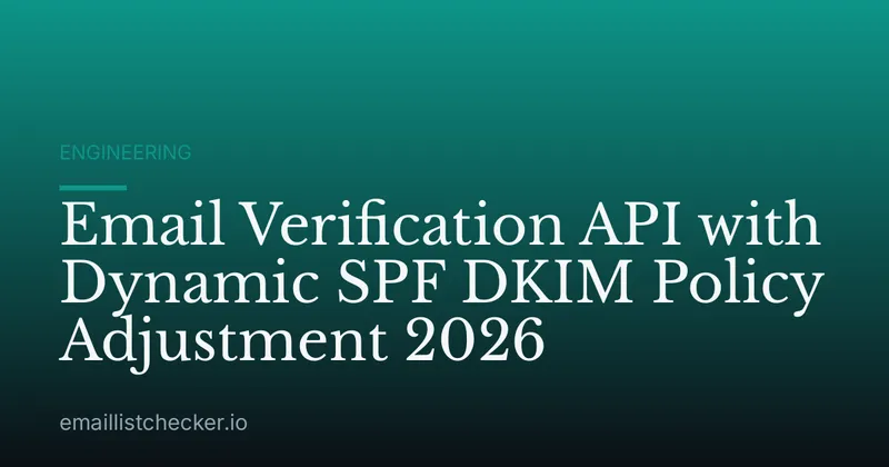 Email Verification API with Dynamic SPF DKIM Policy Adjustment 2026