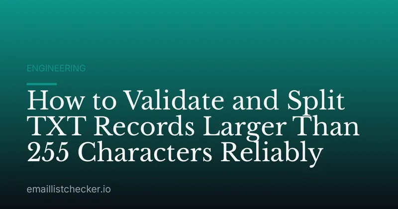 How to Validate and Split TXT Records Larger Than 255 Characters Reliably