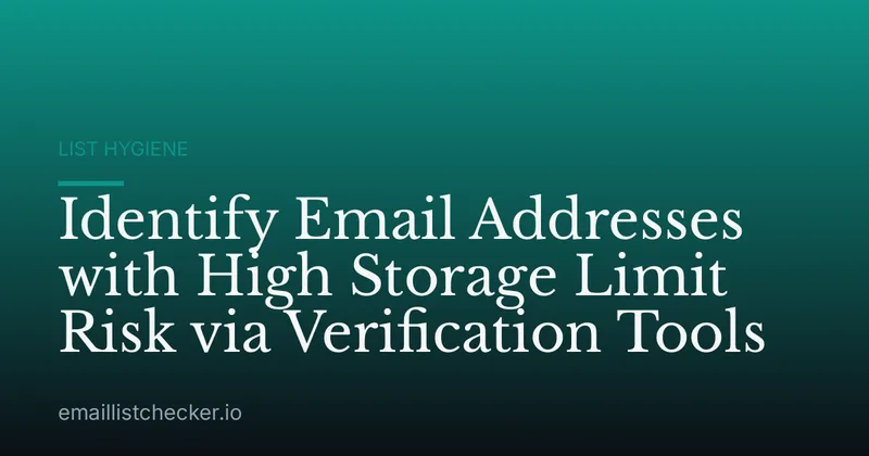 Identify Email Addresses with High Storage Limit Risk via Verification Tools